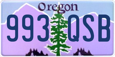 OR license plate 993QSB
