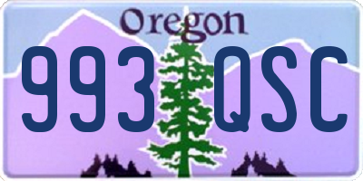 OR license plate 993QSC