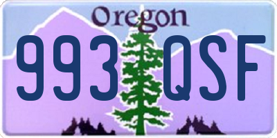 OR license plate 993QSF