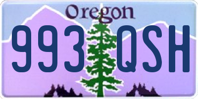 OR license plate 993QSH