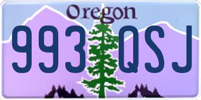 OR license plate 993QSJ