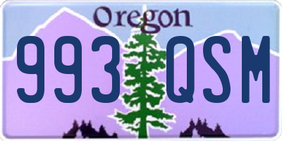 OR license plate 993QSM