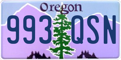 OR license plate 993QSN
