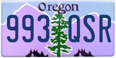 OR license plate 993QSR