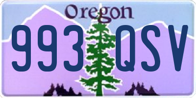 OR license plate 993QSV