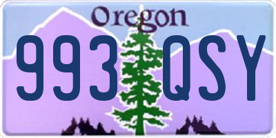 OR license plate 993QSY