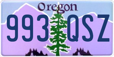 OR license plate 993QSZ