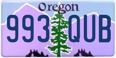 OR license plate 993QUB