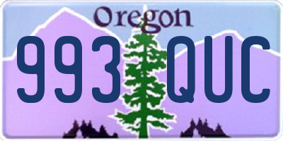 OR license plate 993QUC