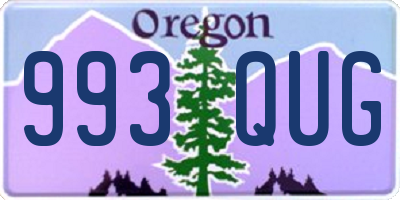 OR license plate 993QUG