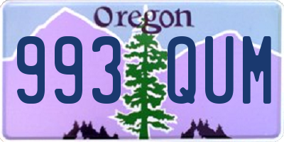 OR license plate 993QUM