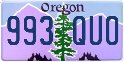 OR license plate 993QUO