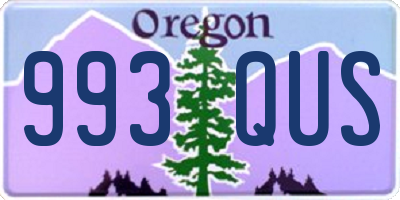 OR license plate 993QUS