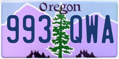 OR license plate 993QWA