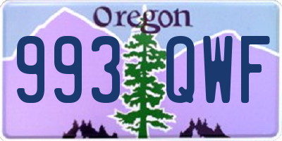 OR license plate 993QWF