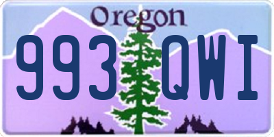 OR license plate 993QWI