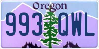 OR license plate 993QWL