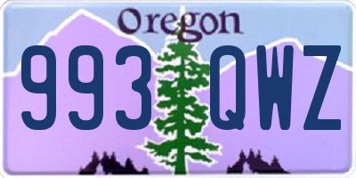 OR license plate 993QWZ