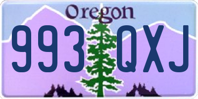 OR license plate 993QXJ