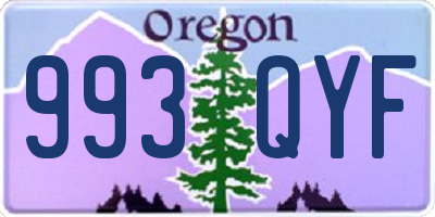 OR license plate 993QYF