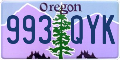 OR license plate 993QYK