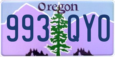 OR license plate 993QYO