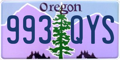 OR license plate 993QYS