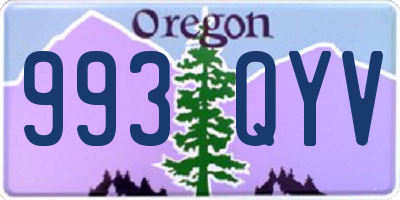 OR license plate 993QYV