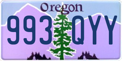 OR license plate 993QYY