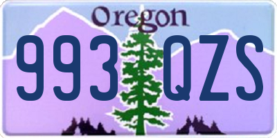 OR license plate 993QZS