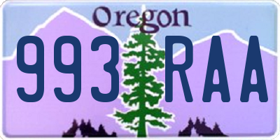 OR license plate 993RAA