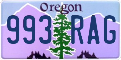 OR license plate 993RAG