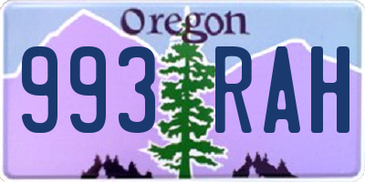 OR license plate 993RAH