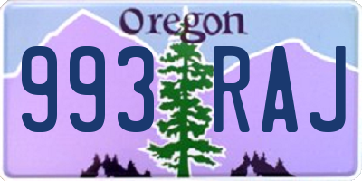 OR license plate 993RAJ