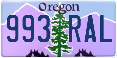 OR license plate 993RAL