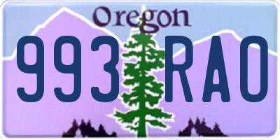OR license plate 993RAO