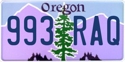 OR license plate 993RAQ