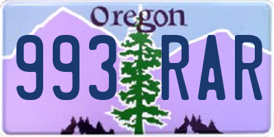 OR license plate 993RAR
