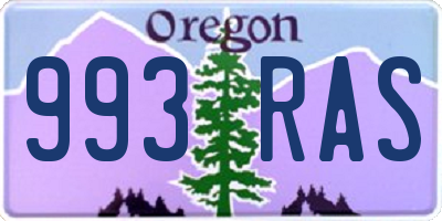 OR license plate 993RAS