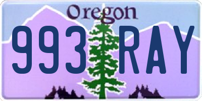 OR license plate 993RAY