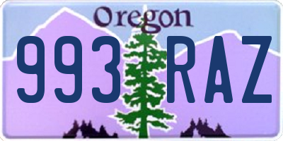 OR license plate 993RAZ