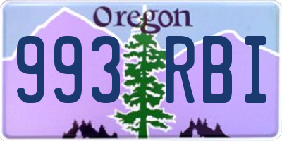 OR license plate 993RBI