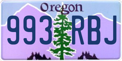 OR license plate 993RBJ