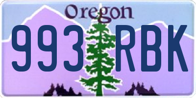 OR license plate 993RBK