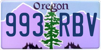 OR license plate 993RBV