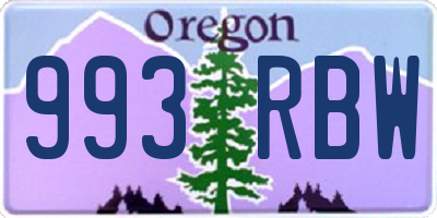 OR license plate 993RBW