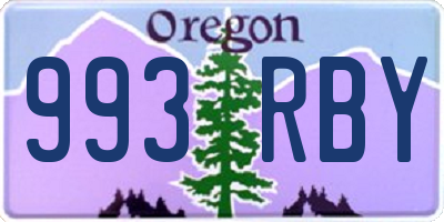 OR license plate 993RBY