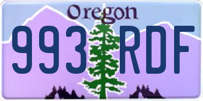 OR license plate 993RDF