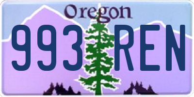 OR license plate 993REN