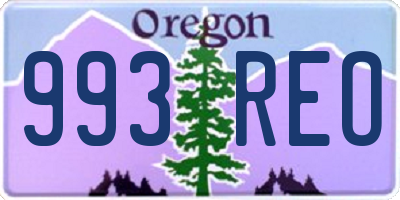 OR license plate 993REO